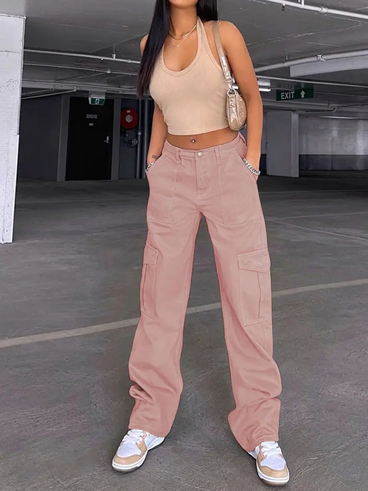 Versatile Elastic Denim Work Pants-Massicos
