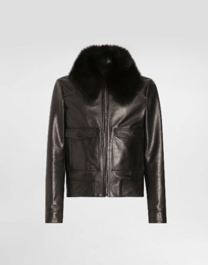 Classic Cool Fur Collar Leather Jacket-Massicos