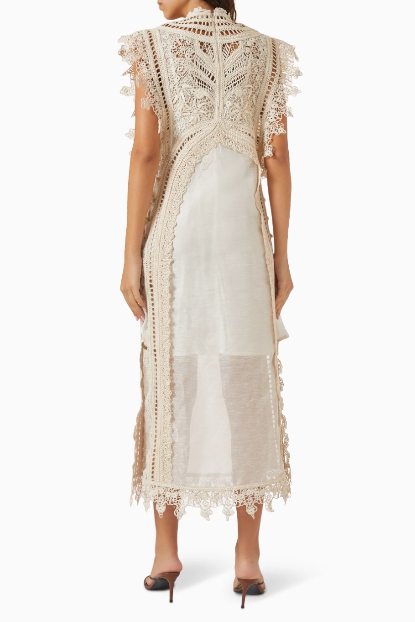 Woven Hollow Organza Maxi Dress-ROVOLE