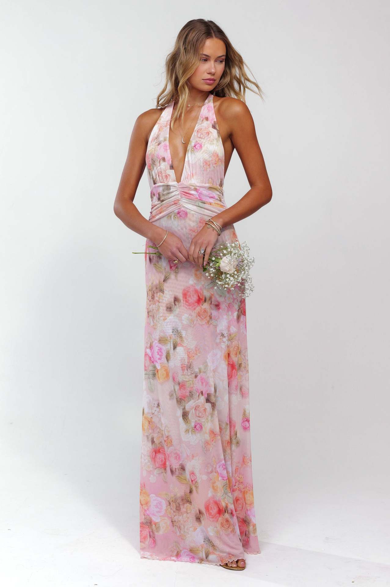 Camoni Polka Dot Diary Maxi Dress-ROVOLE
