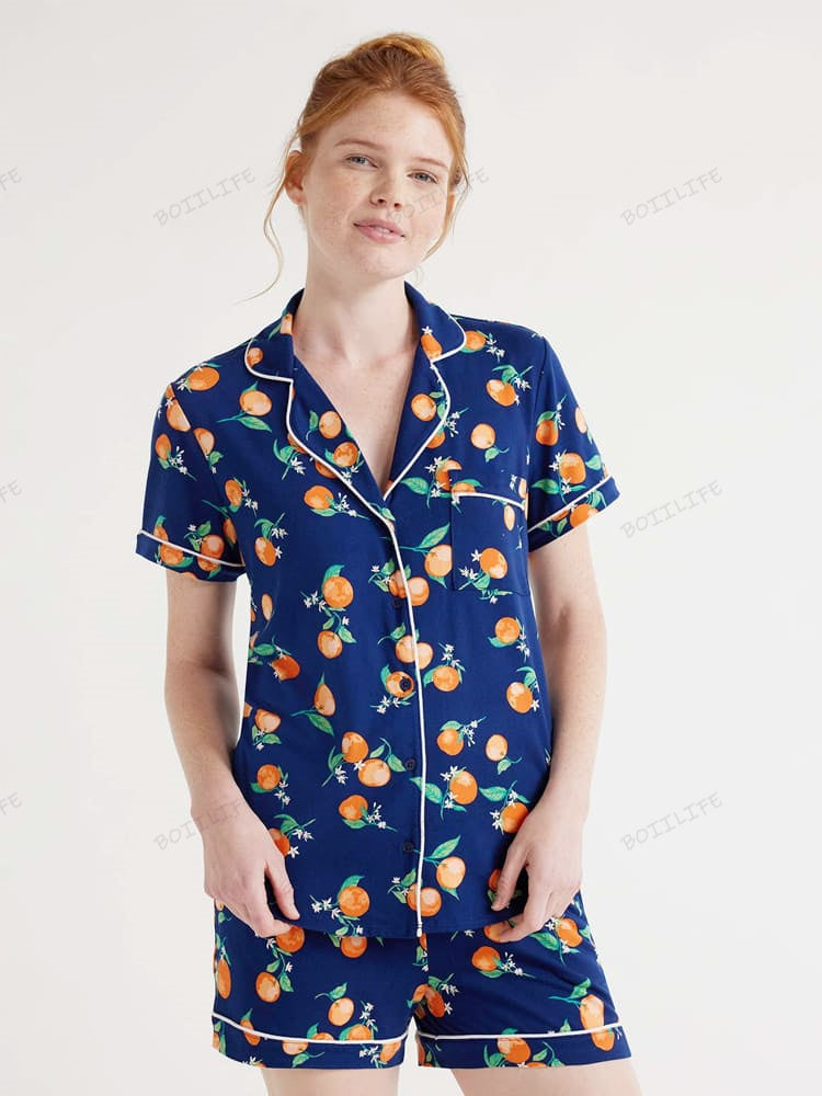 Casual Floral Print Loungewear Shirt & Shorts Cardigan Set-Massicos
