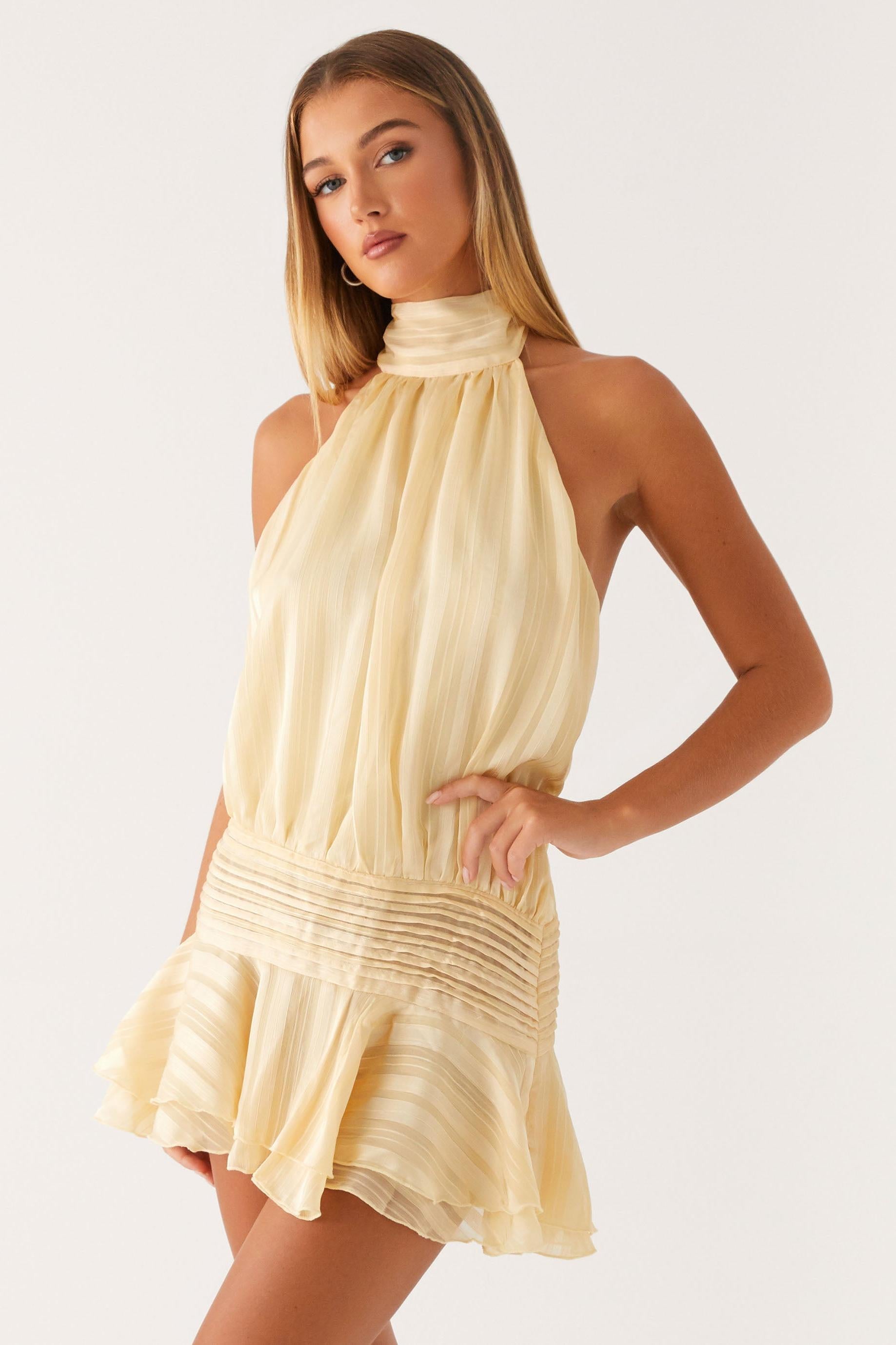 Willow Chiffon Mini Dress-ROVOLE