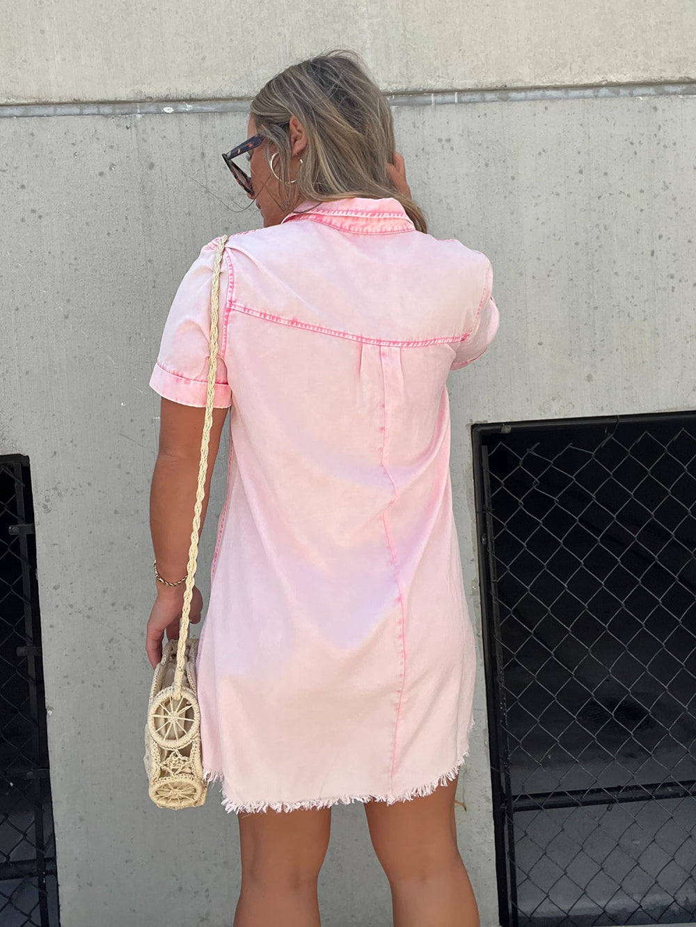 Happy Endings Tencel Shirt Dress Pink-Massicos