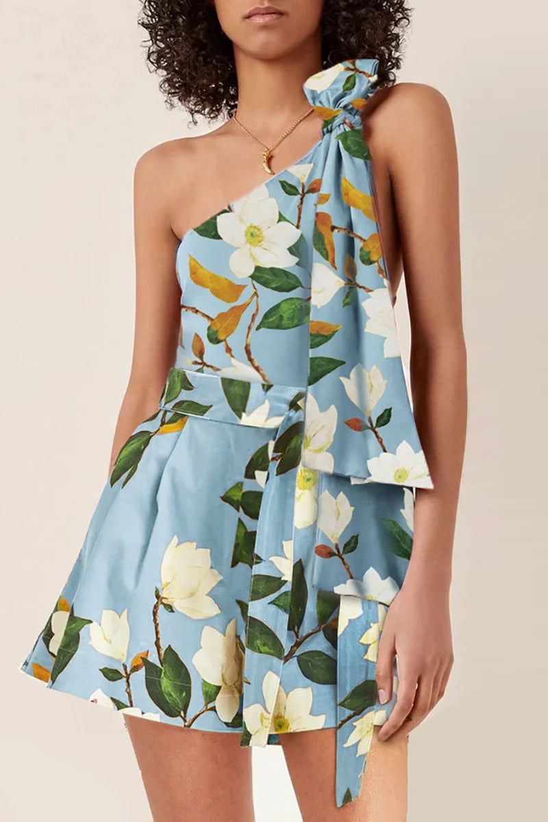 Fresh Floral One Piece Swimsuit Set-ROVOLE