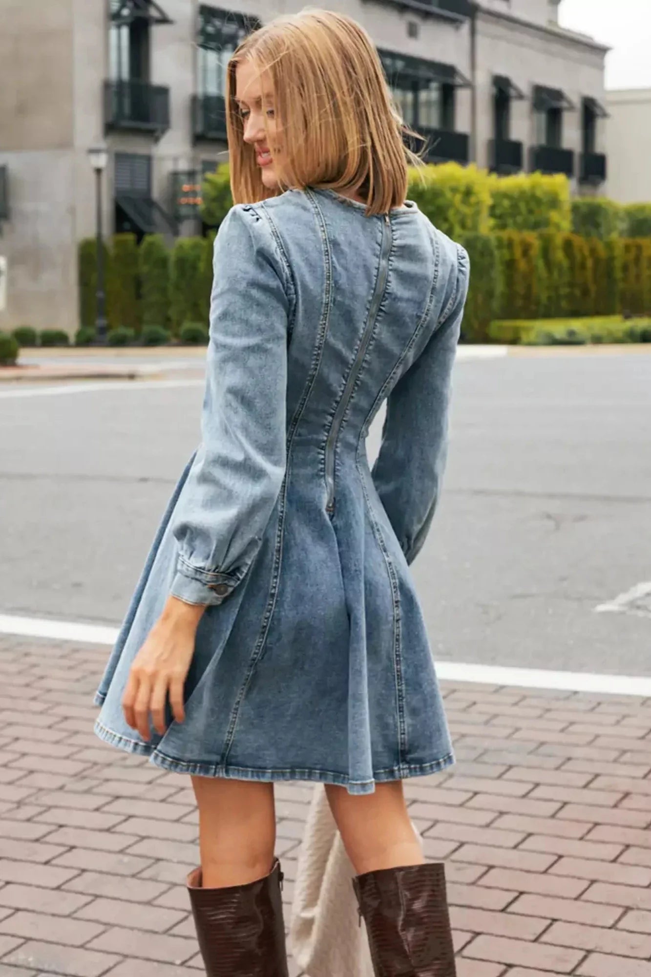 Denim Darling Mini Dress-ROVOLE