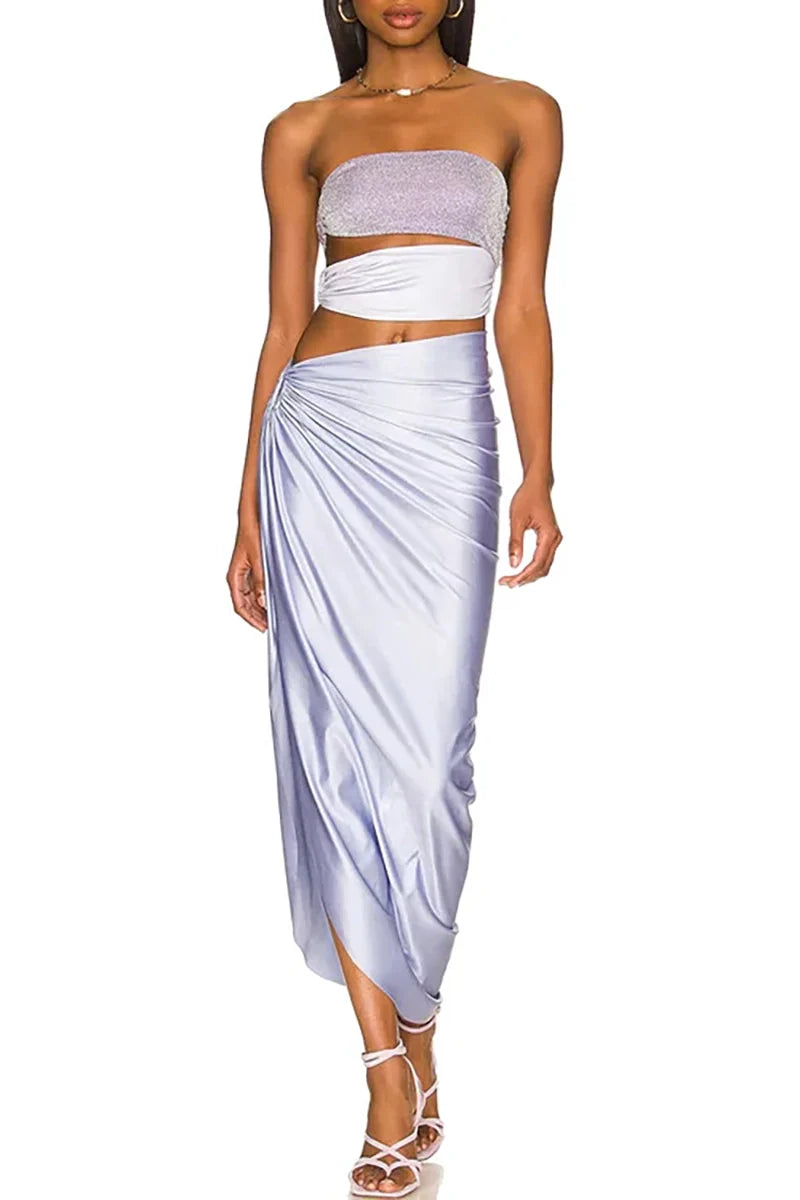 Glitter Cutout Resort Swimsuit Set-ROVOLE