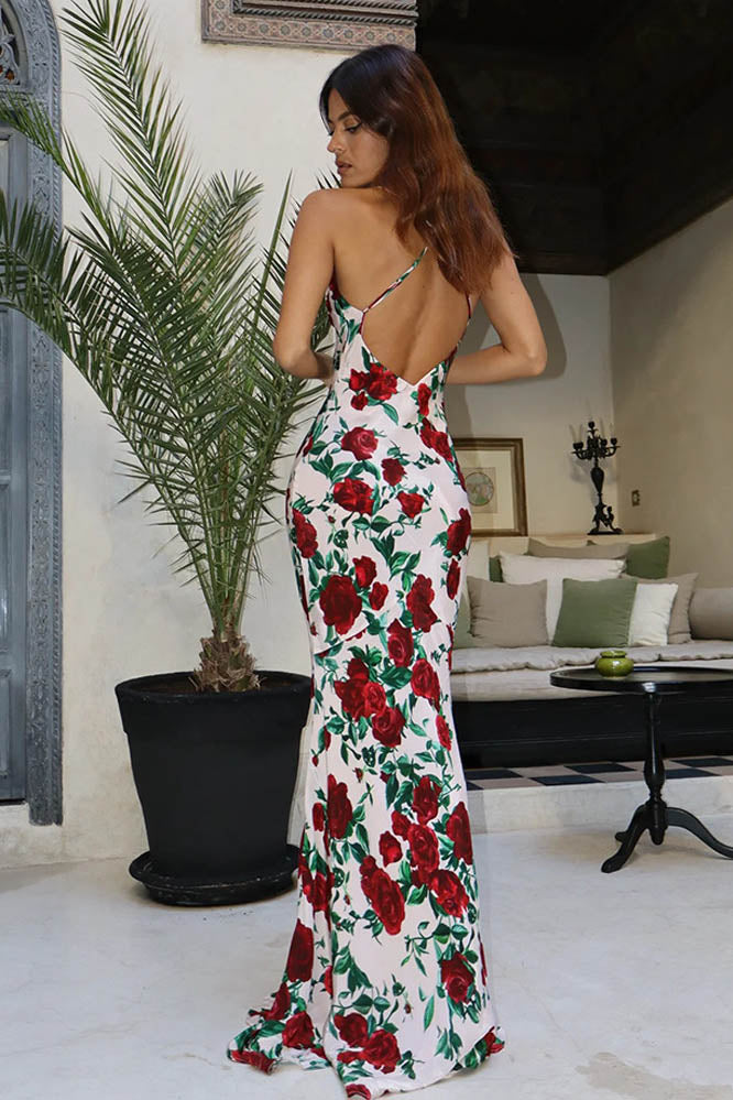 Whispers of Spring – Floral V-Neck Dress-ROVOLE
