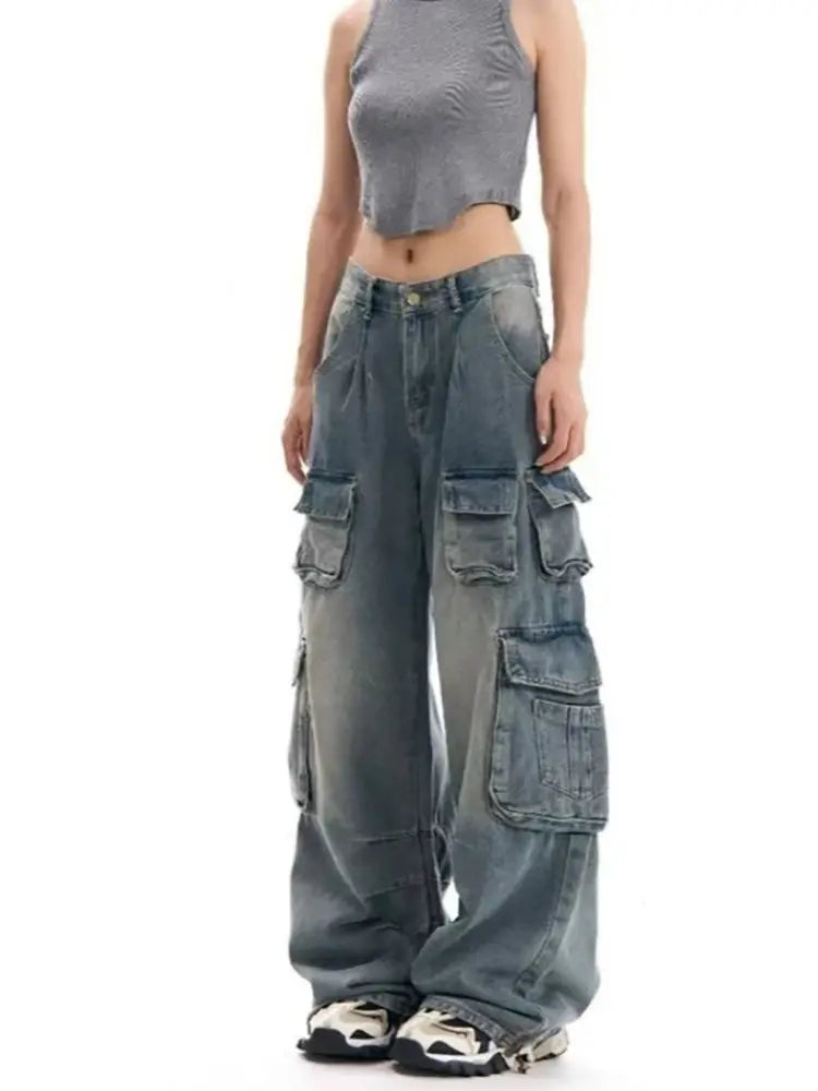 Chic Vintage Denim Pants-Massicos