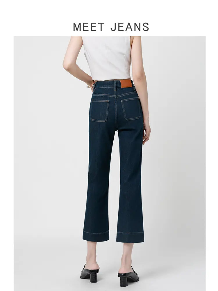 Petite Flare High-Waist Jeans-Massicos