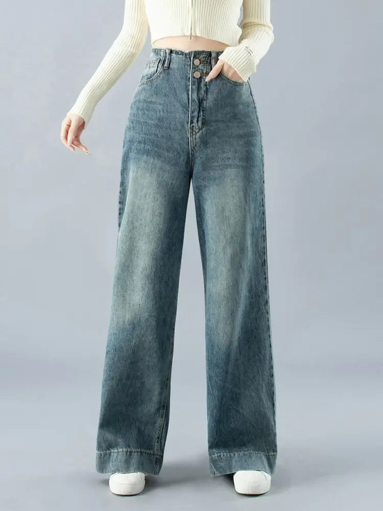 High-Waisted Wide-Legged Denim-Massicos