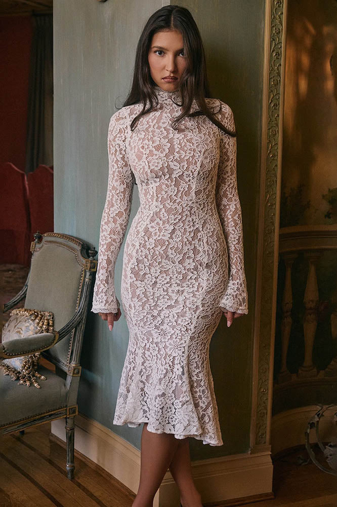 Lace High Waist Slimming Bodycon Dress-ROVOLE