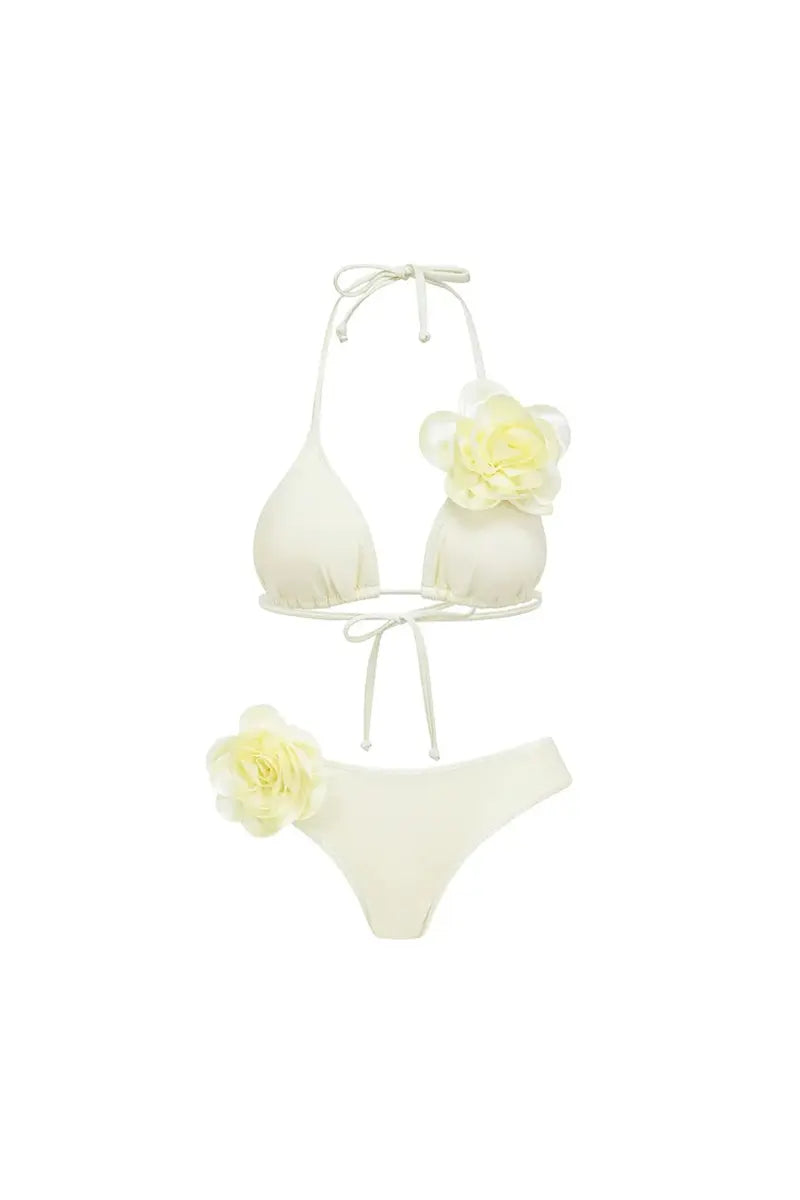 Halter 3D Floral Sexy Bikini Set-ROVOLE