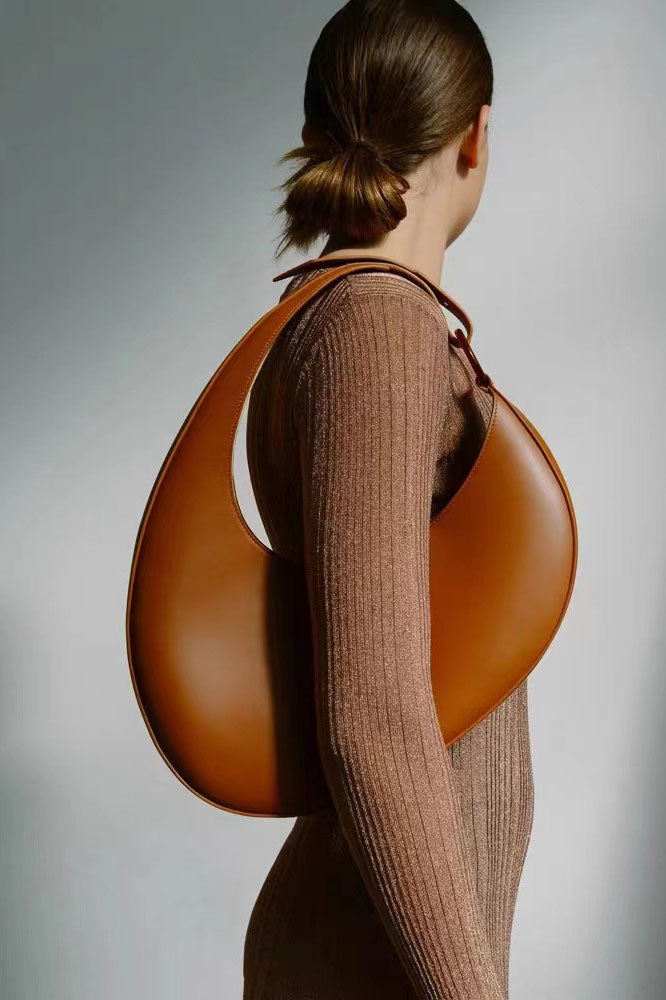Italian Niche Design Crescent Hobo Shoulder Bag-ROVOLE