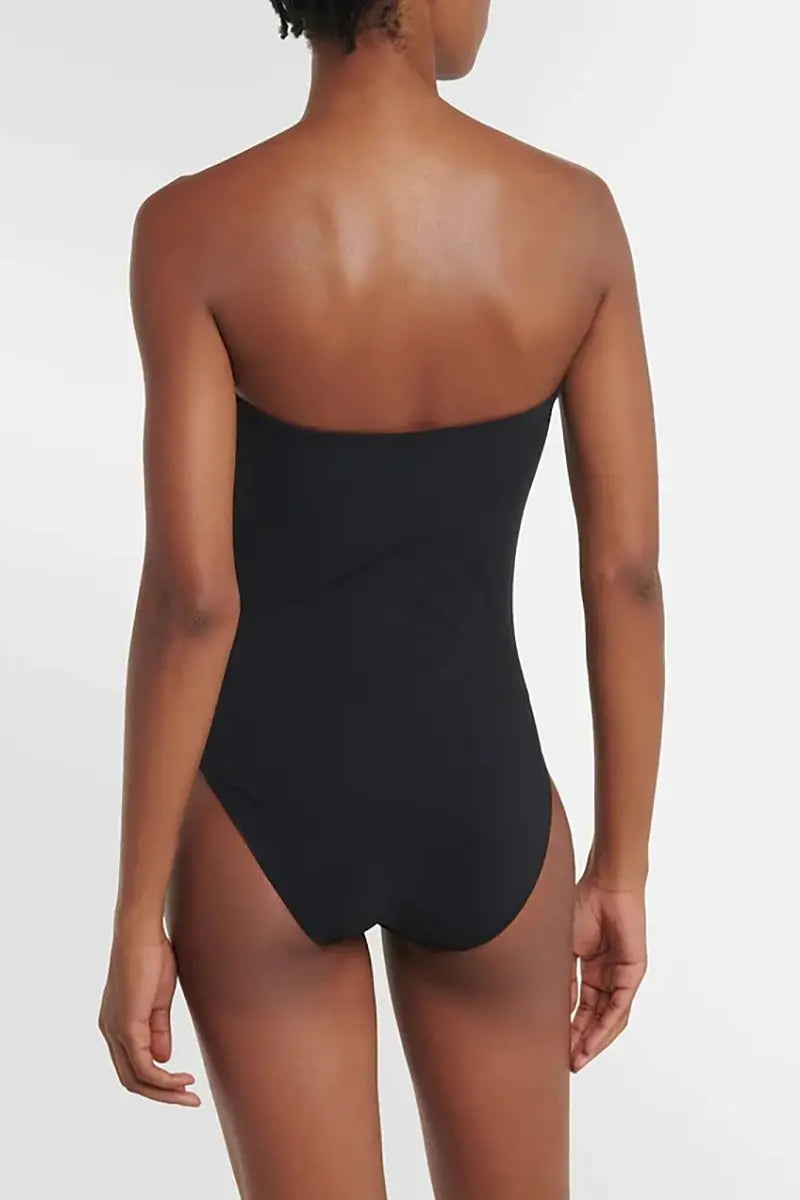 Colorblock One Piece Swimsuit Set-ROVOLE