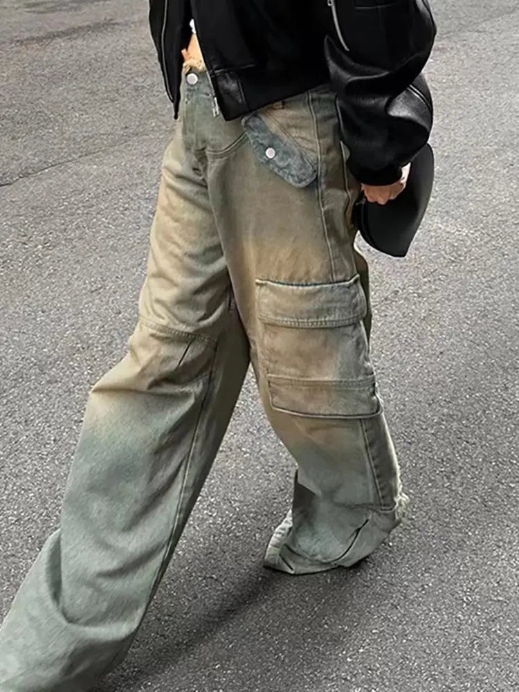 Vintage Washed Denim Pants-Massicos