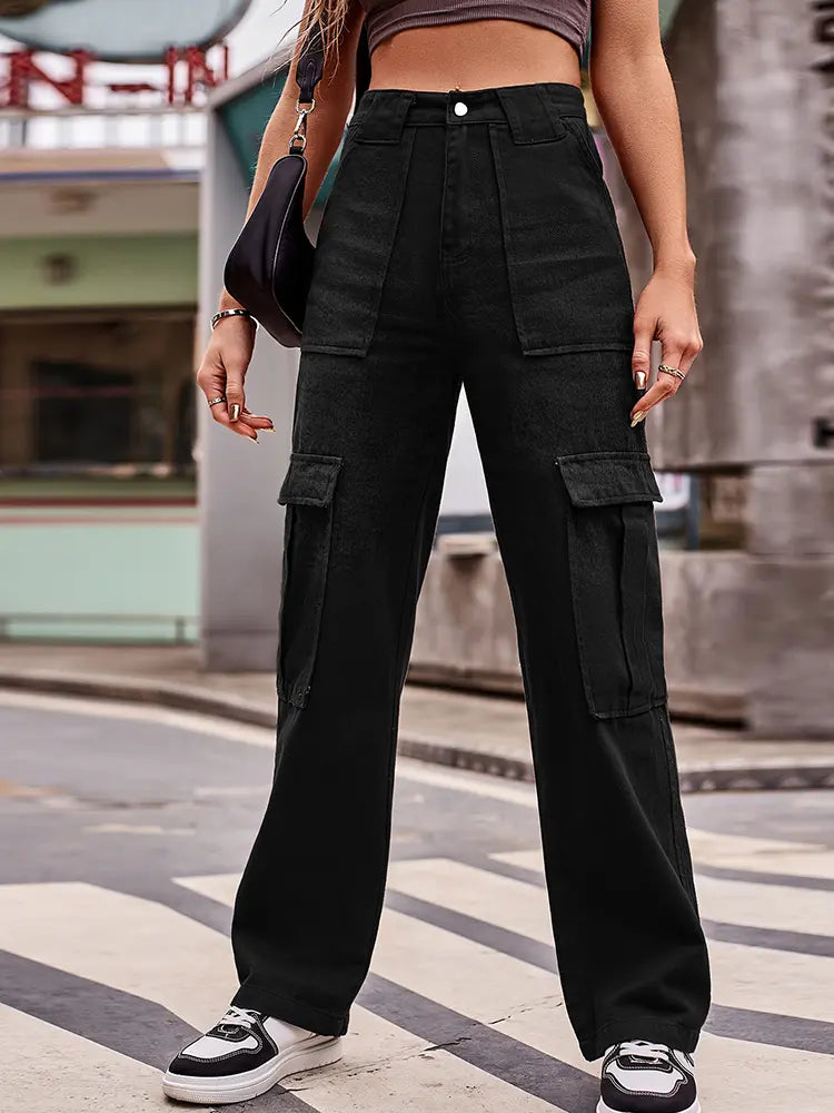 Versatile Multi-Pocket Jeans-Massicos