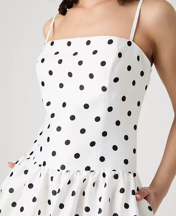 Strappy Polka Dot Midi Dress-Massicos