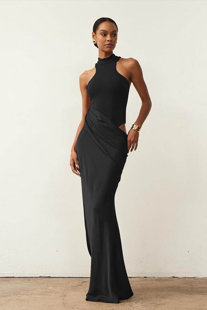 Panelled Cutout Bodycon Dress-ROVOLE