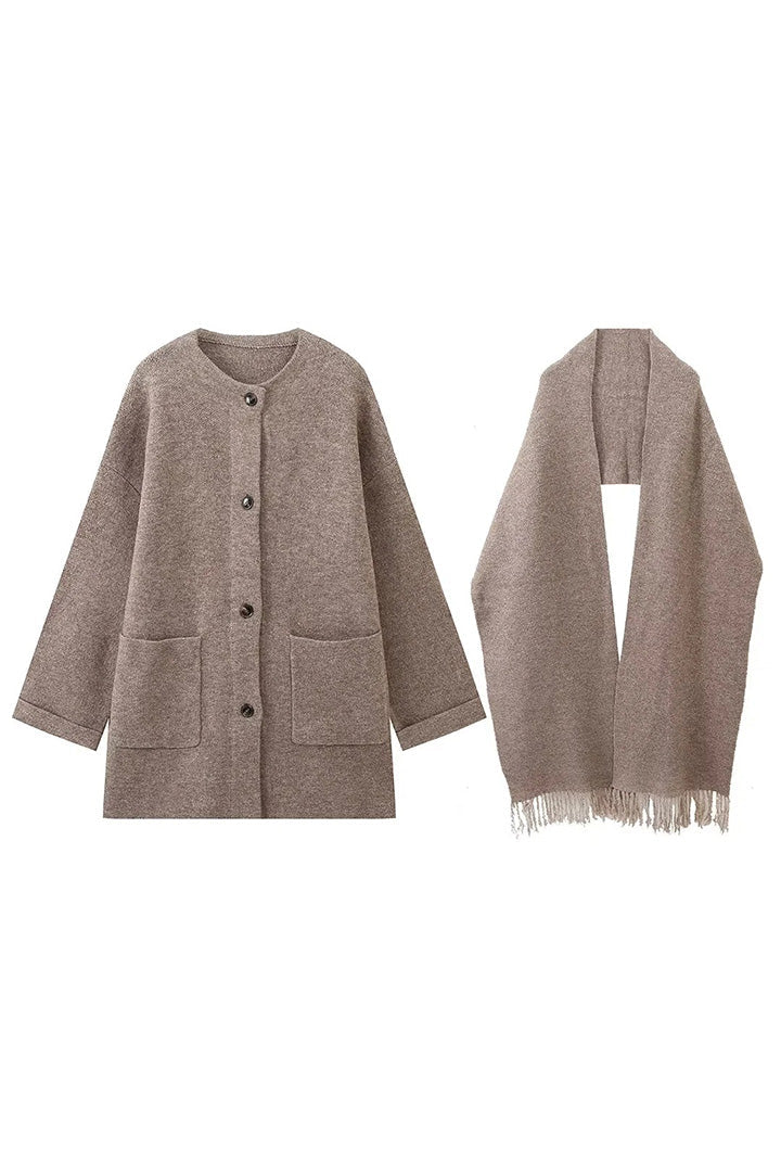 Scarf And Coat Set-ROVOLE