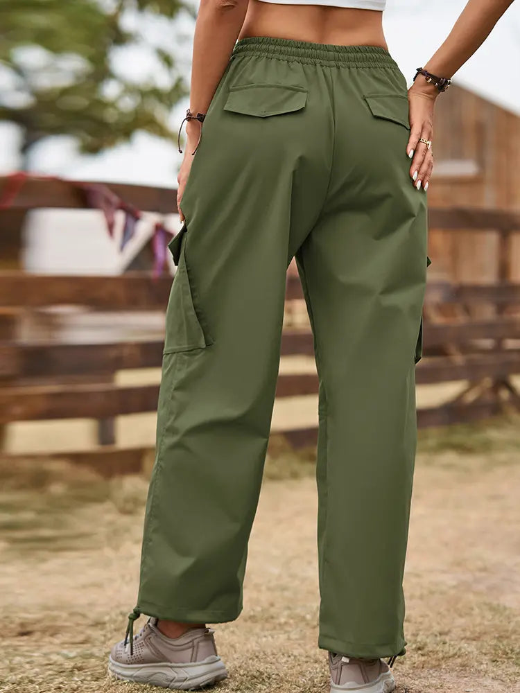 Street Style Drawstring Jogger Cargo Pants-Massicos