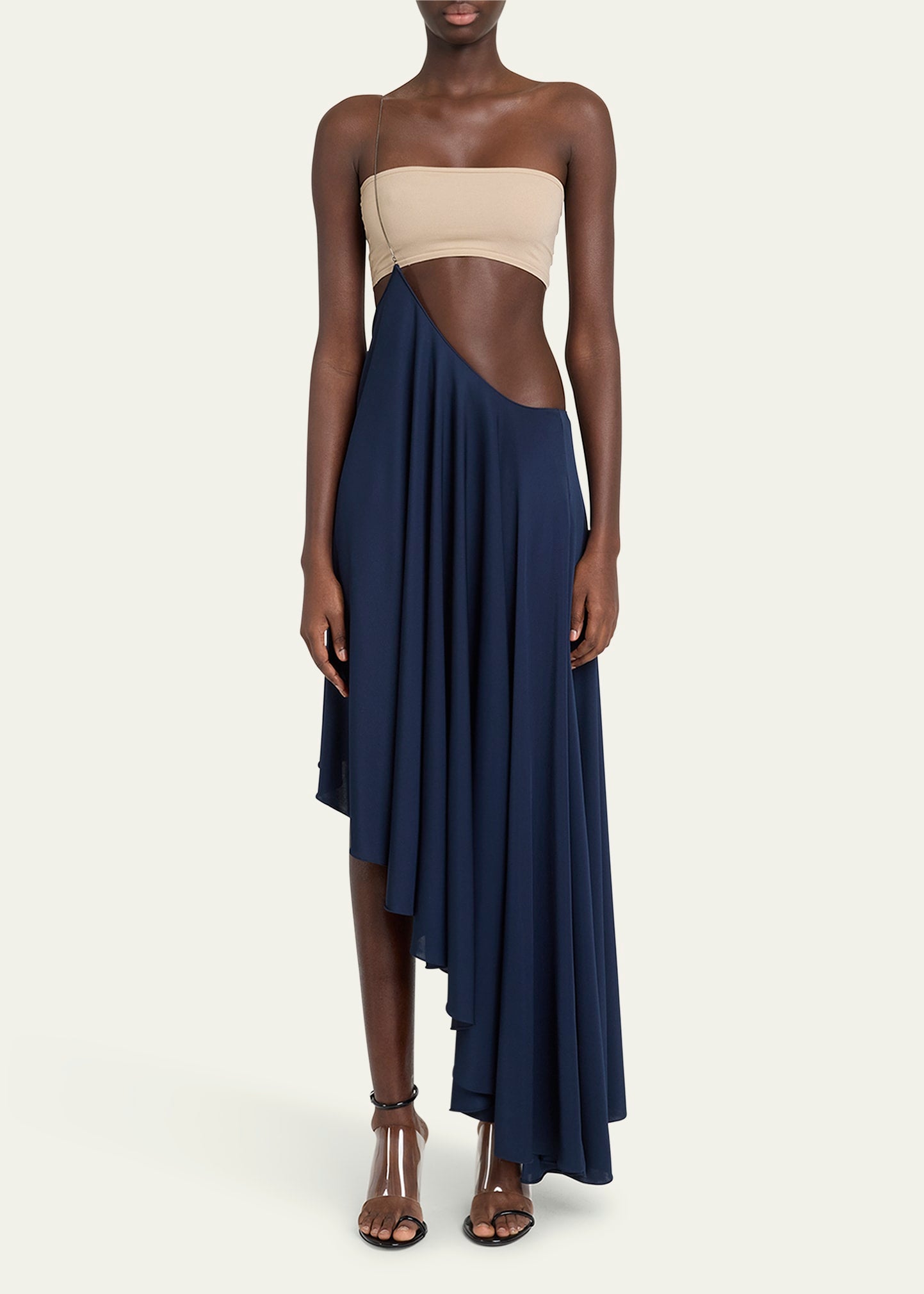 Asymmetric Chain Strap Full Length Skirt-ROVOLE
