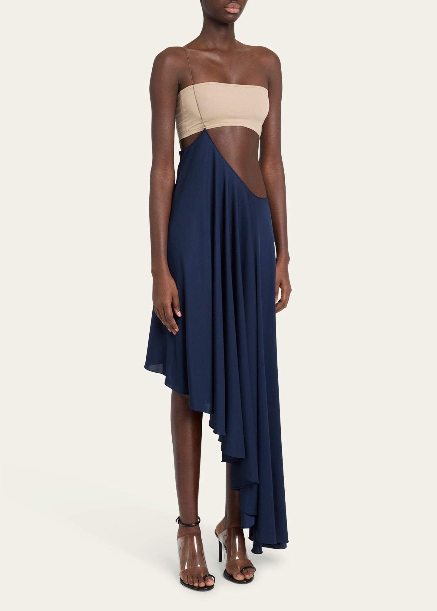 Asymmetric Chain Strap Full Length Skirt-ROVOLE