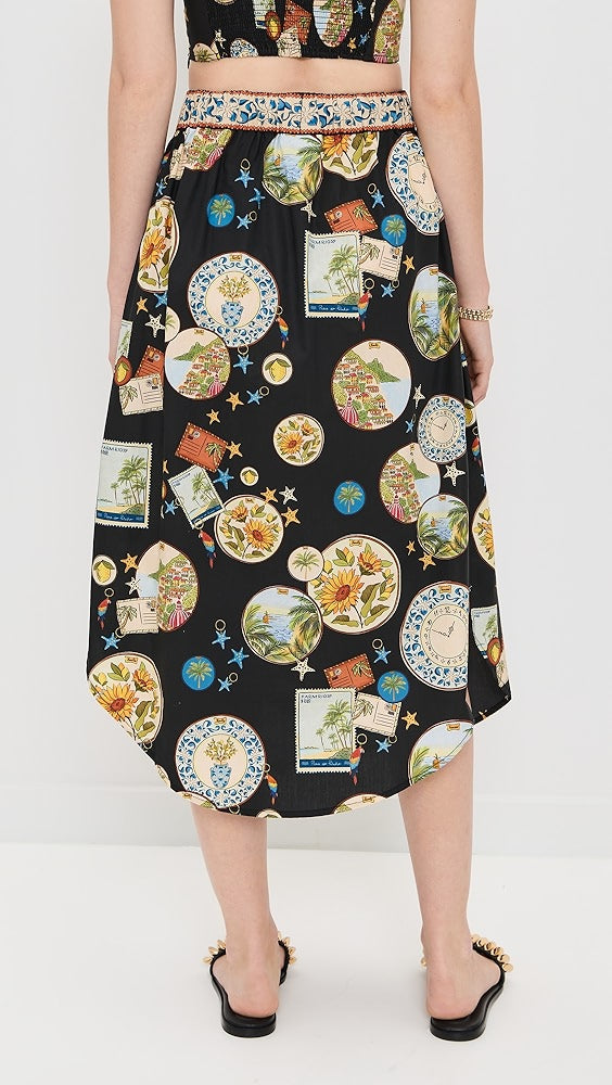 Trip Souvenir Black Mixed Buttons Midi Dress Set-Massicos