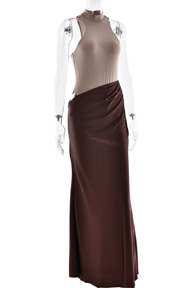 Panelled Cutout Bodycon Dress-ROVOLE