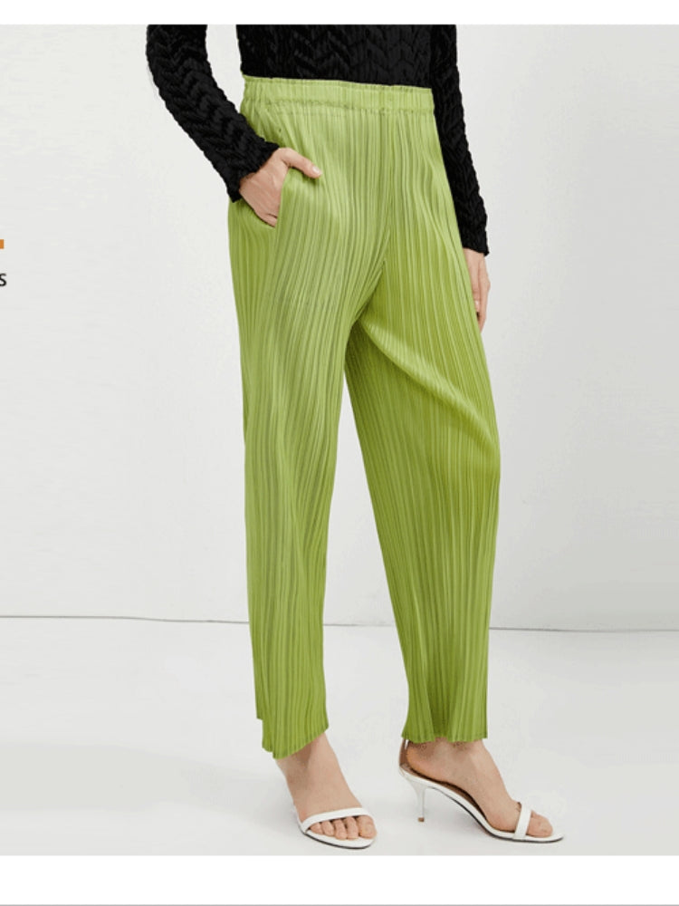 Women's Casual Wide-Leg Pleated Pants-Massicos