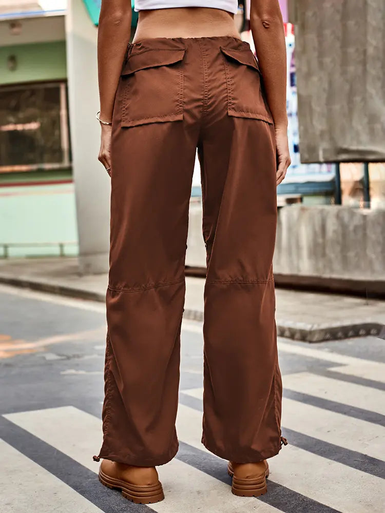 Loose-Fit Drawstring Waist Cargo Joggers-Massicos