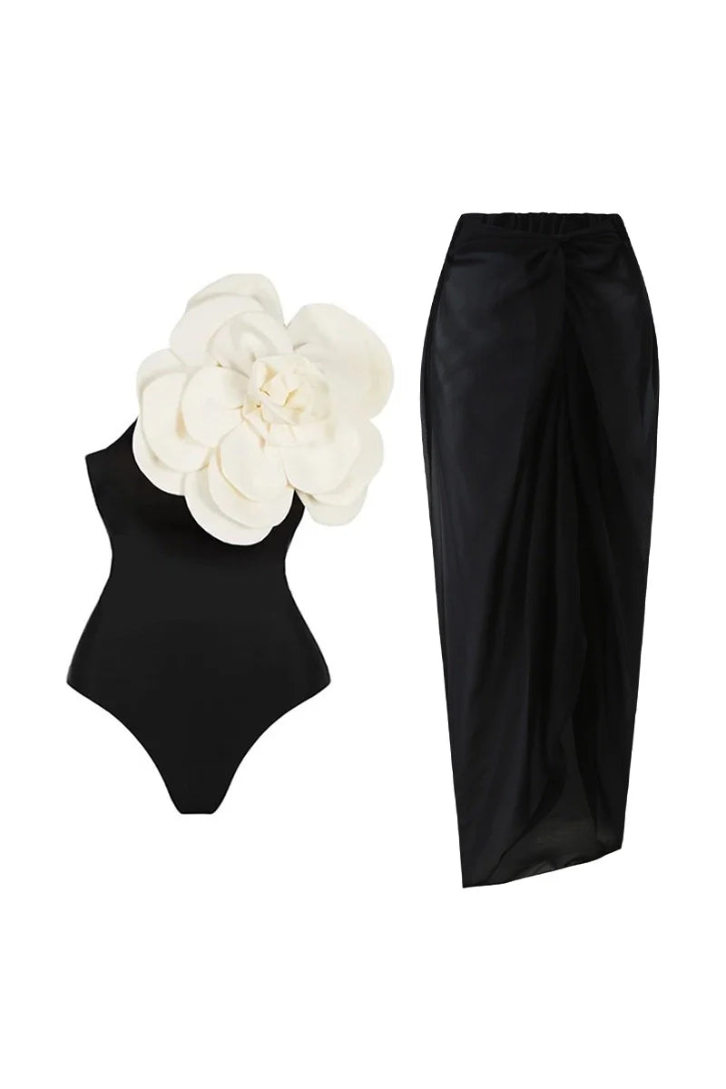 3D Floral One-Piece Swimsuit-ROVOLE