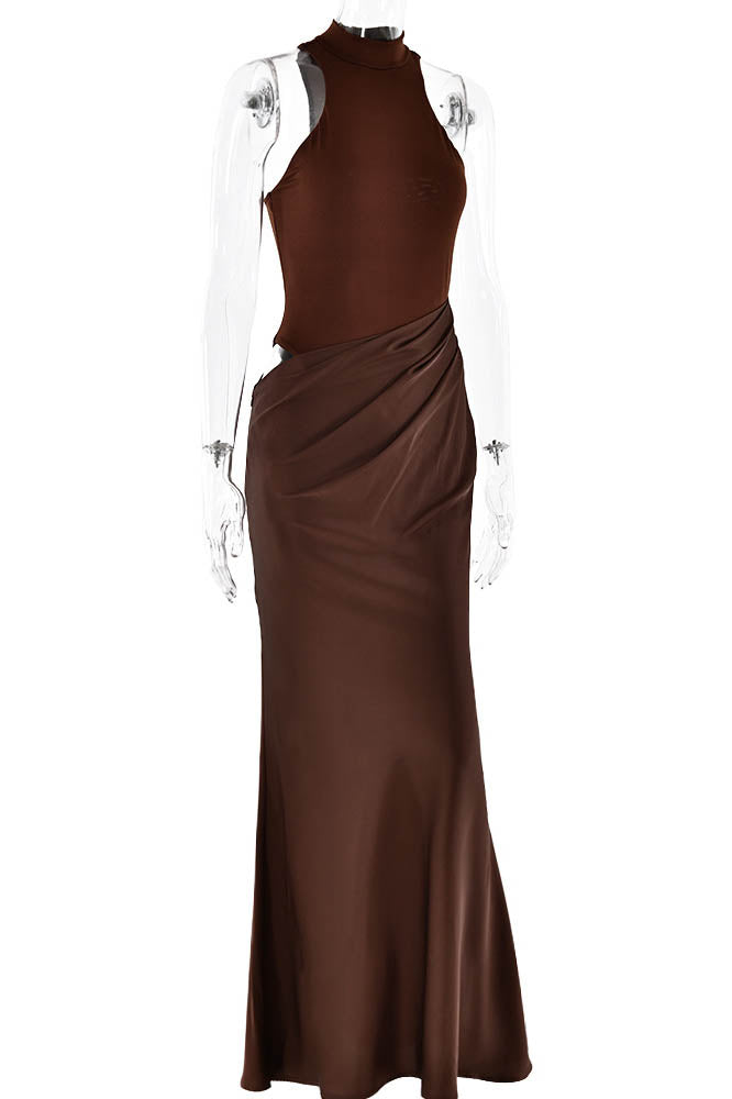 Panelled Cutout Bodycon Dress-ROVOLE