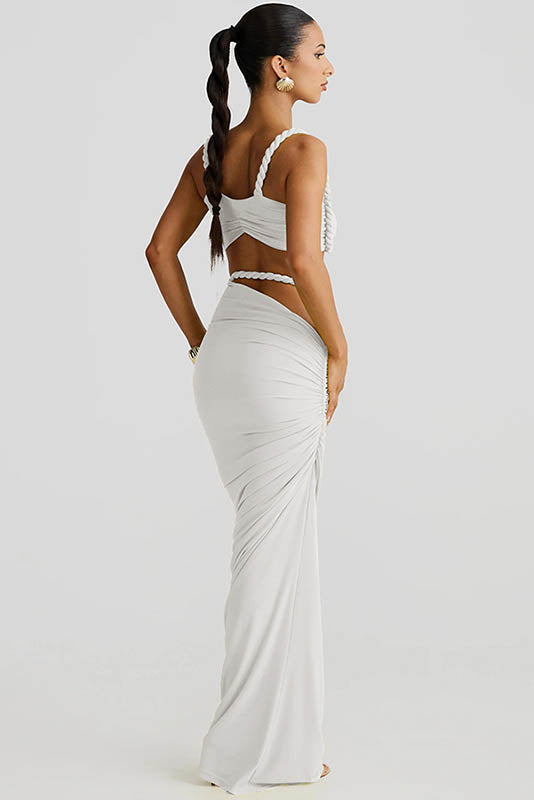 Apricot Breeze Skirt Set-ROVOLE