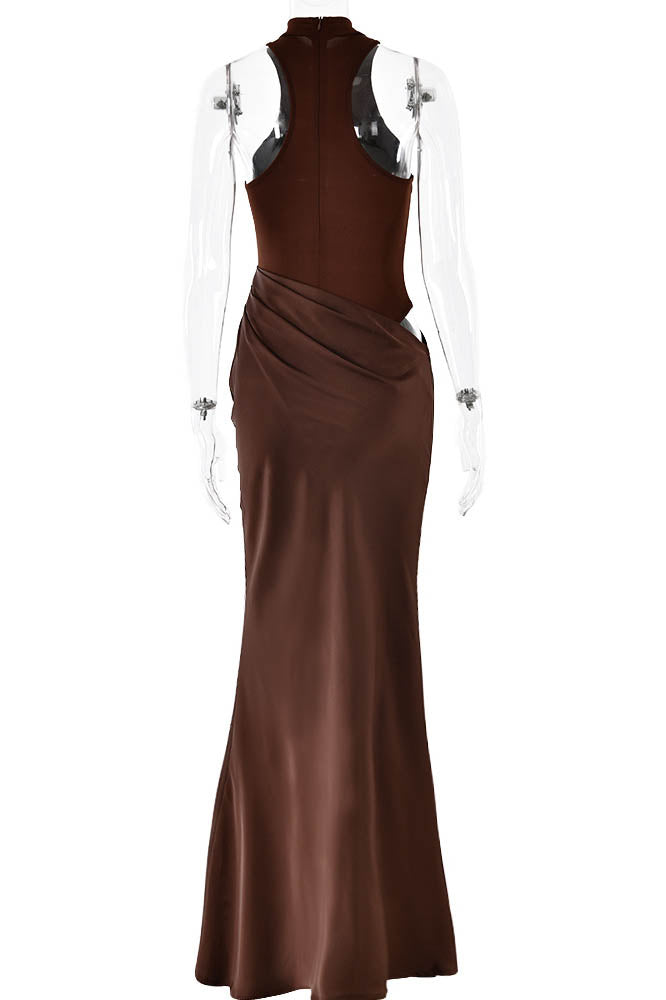 Panelled Cutout Bodycon Dress-ROVOLE