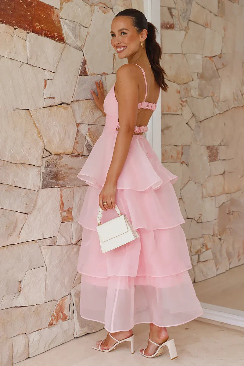 Shayla Maxi Dress - Pink-ROVOLE