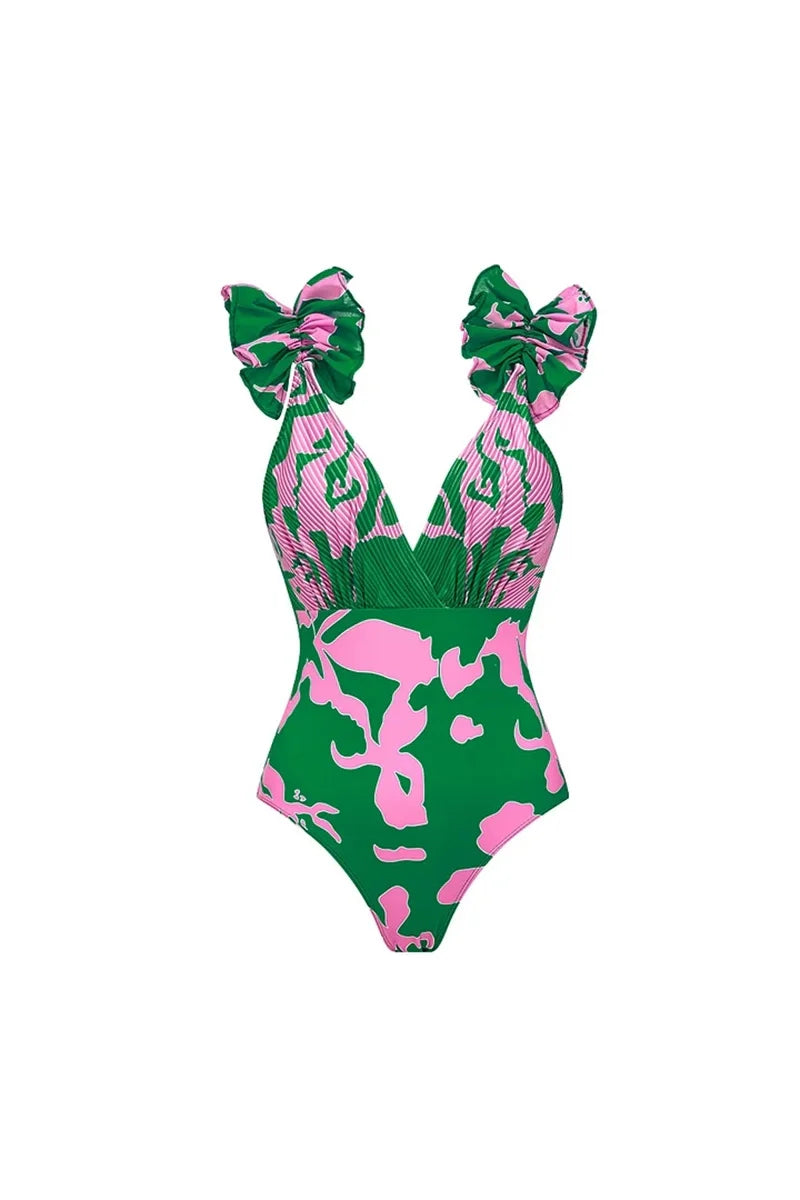 Floral Print Resort Swimsuit Set-ROVOLE