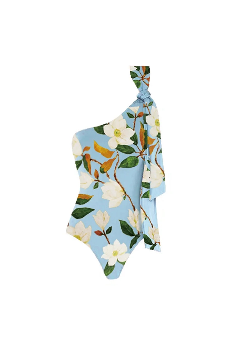 Fresh Floral One Piece Swimsuit Set-ROVOLE