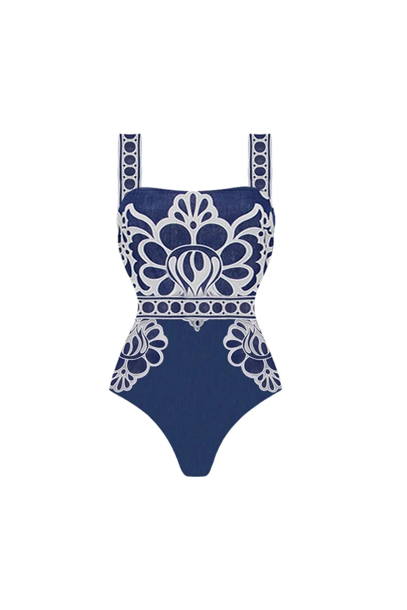 Ethnic Print Swimsuit Set-ROVOLE