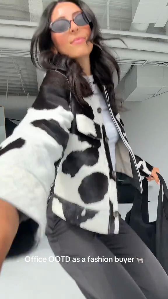 Cow - Print Faux Fur Jacket-Massicos