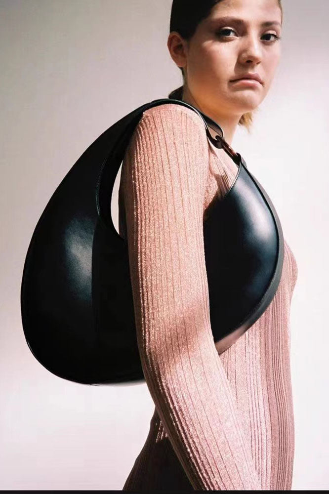 Italian Niche Design Crescent Hobo Shoulder Bag-ROVOLE