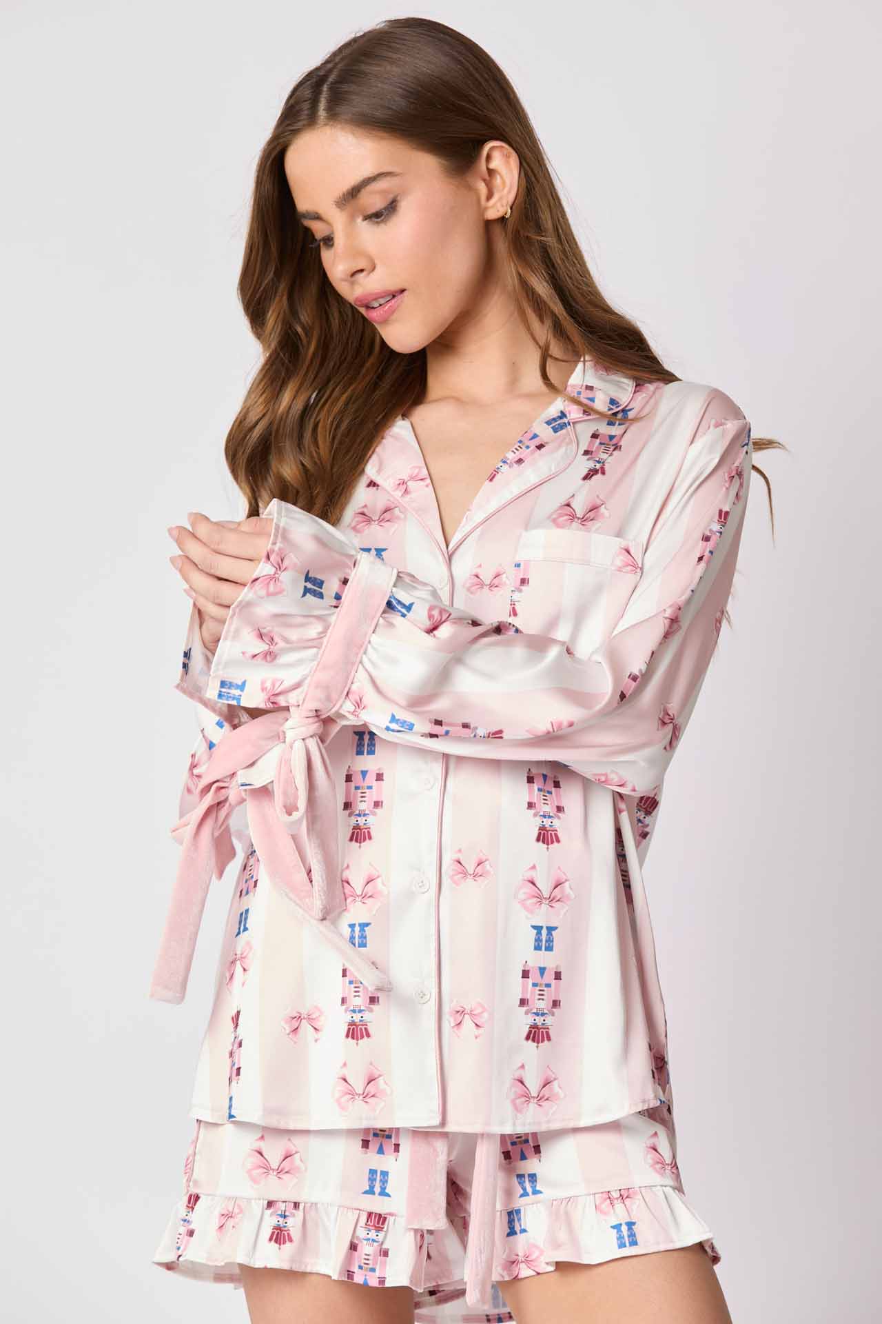 Pajama Set Bow Cuffs-ROVOLE