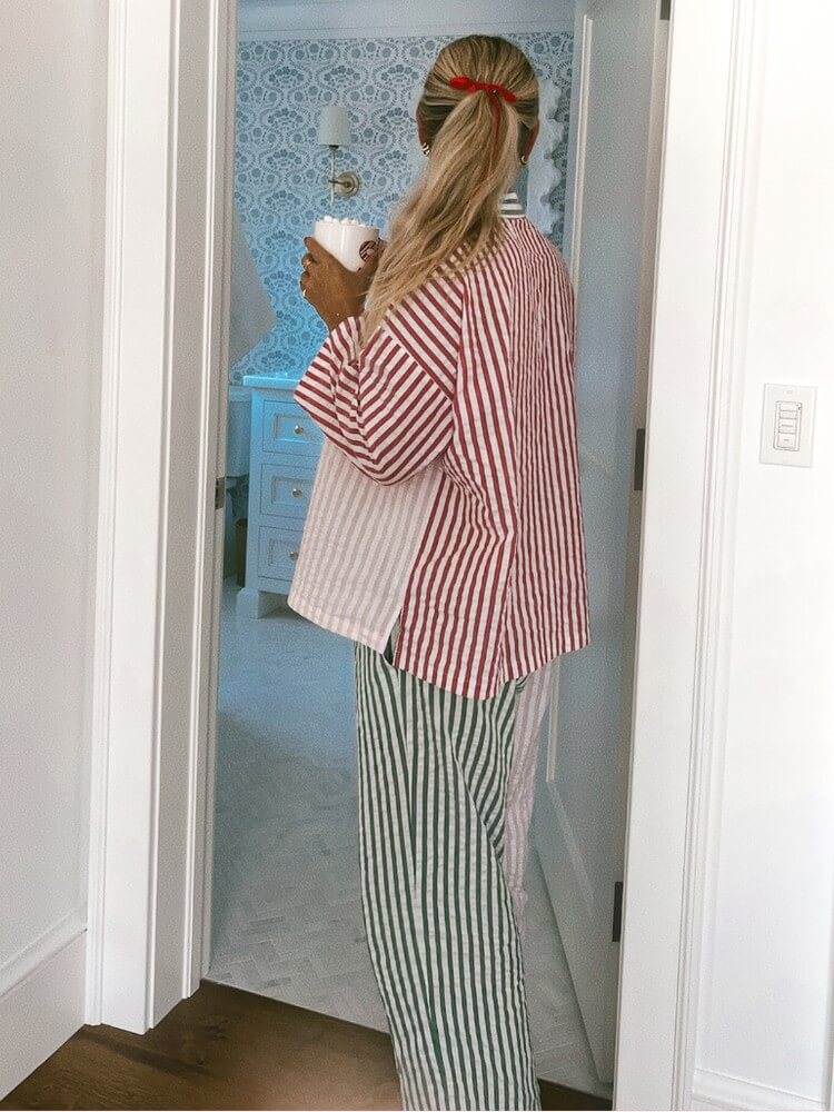 Holiday Tri-Stripe Pajama Set-Massicos