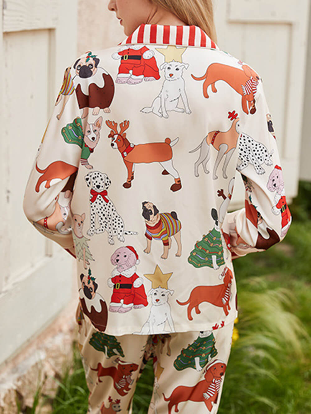 Christmas Dog Print Pajama Set-Massicos