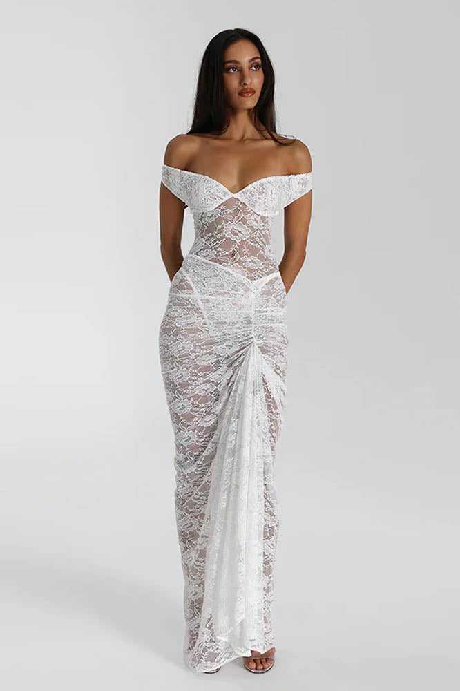 Lace Whisper – Backless Skirt Ensemble-ROVOLE