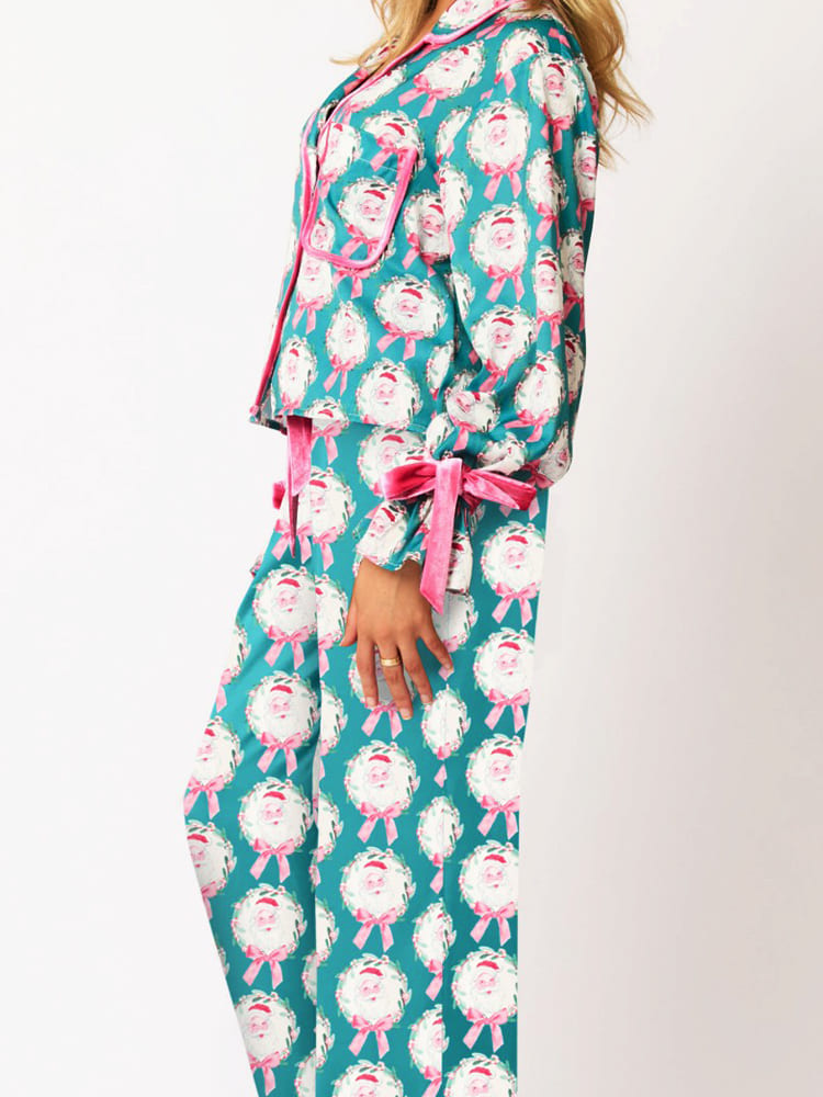 Santa Print Pajama Set-Massicos