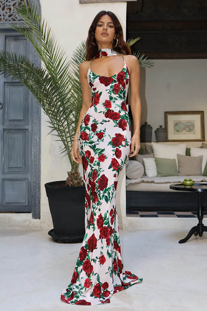 Whispers of Spring – Floral V-Neck Dress-ROVOLE