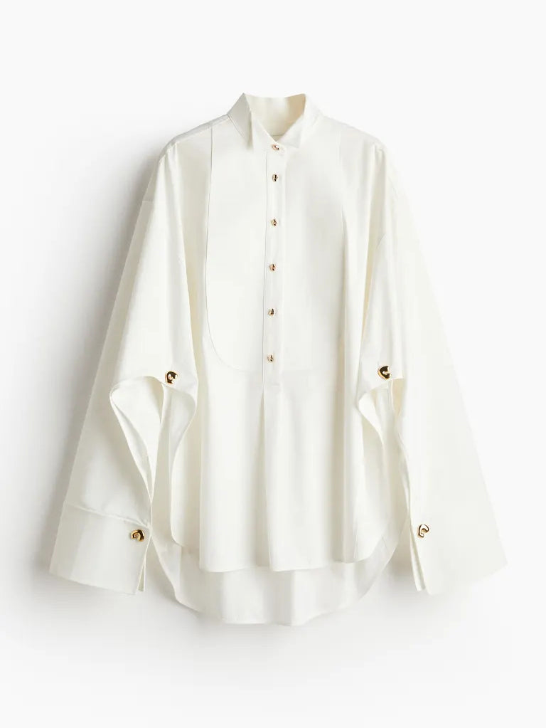 Statement Button Tuxedo Shirt & Fringed Trim Pants-Massicos