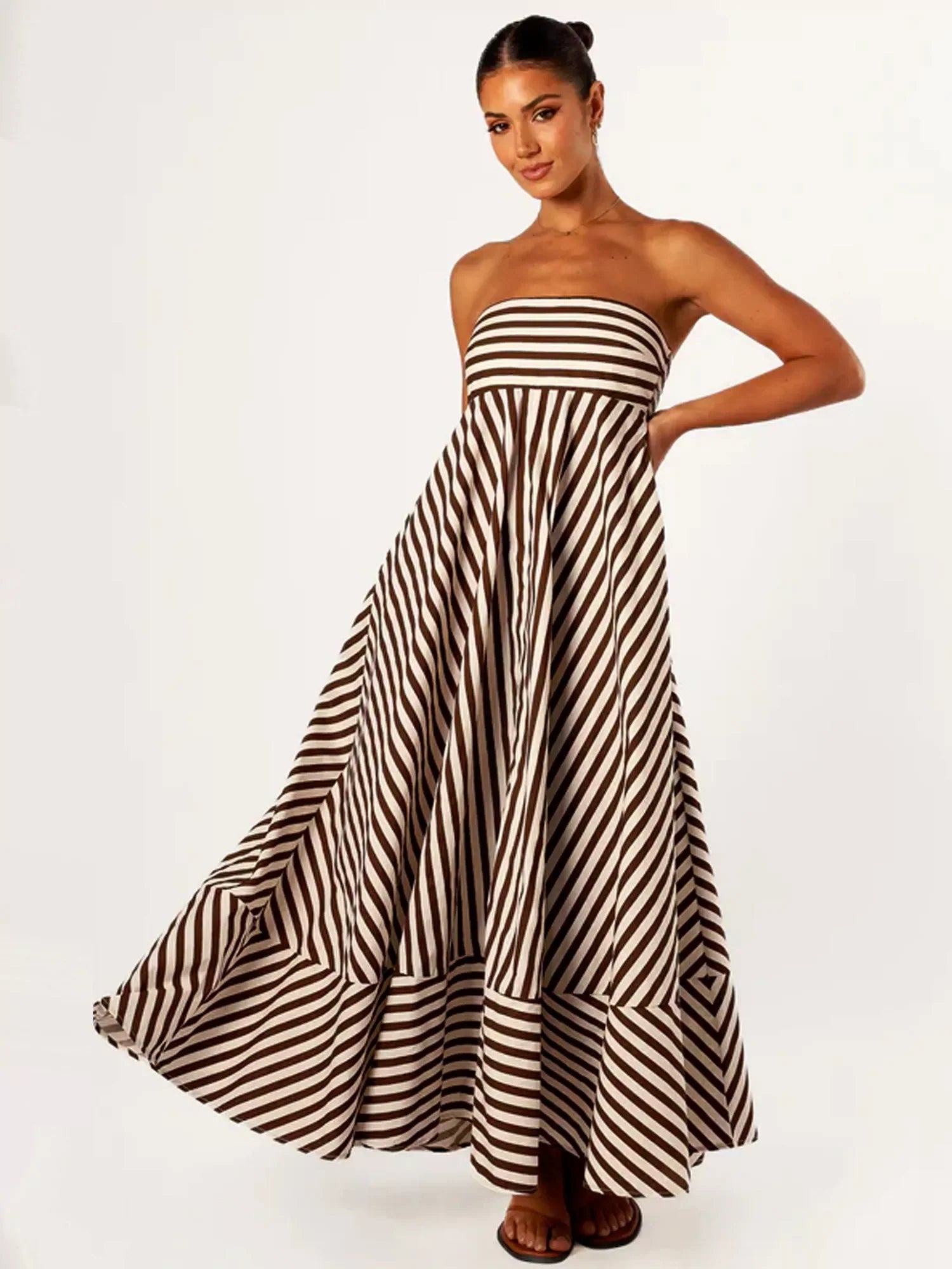Nocturnal Charm Ruched Maxi Dress-Massicos