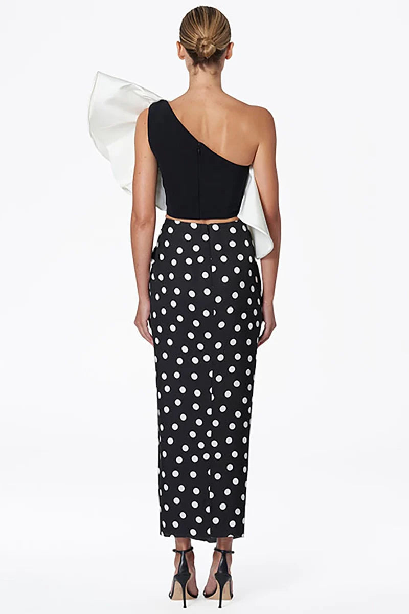 Bikini Set with Polka Dot Wrap Skirt-ROVOLE
