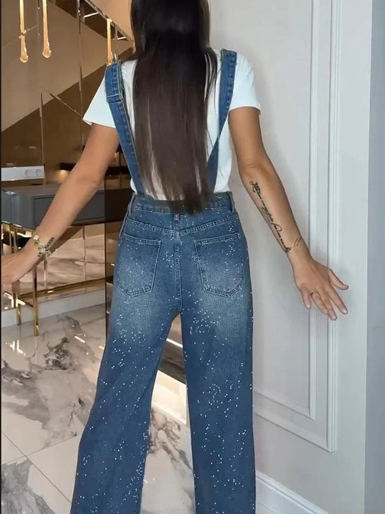 Ripped Denim Overalls-ROVOLE